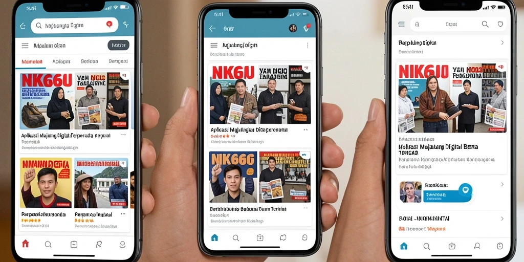 Antarmuka menarik dan fungsional dari aplikasi Majalah Digital NK666.