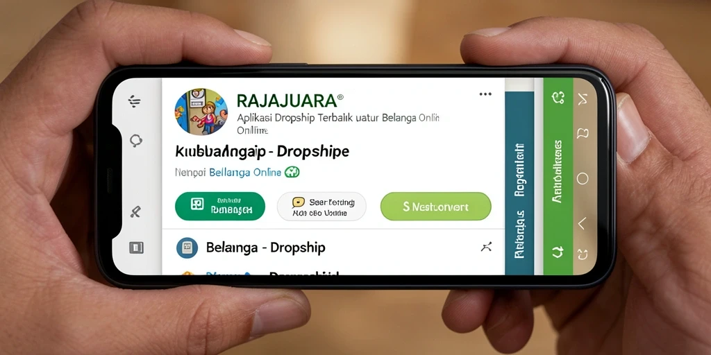 Tampilan antarmuka aplikasi RAJAJUARA untuk Dropship yang intuitif.