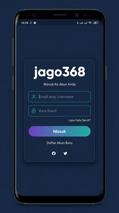 Tampilan halaman login jago368
